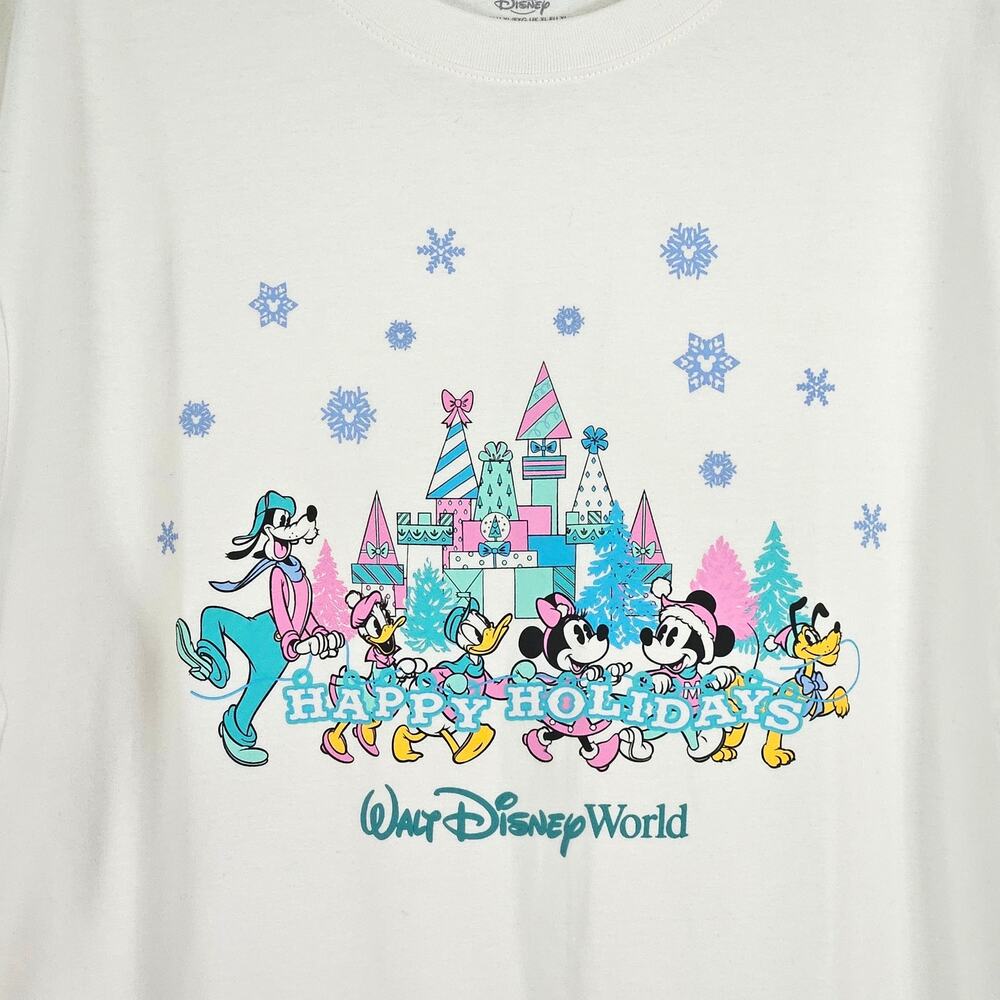 Disney Happy Holidays Walt Disney Tee Shirt Cream sz XL NWT - Picture 3 of 9